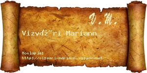 Vizvári Mariann névjegykártya