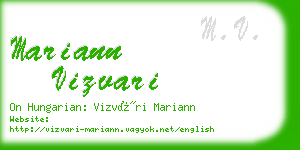 mariann vizvari business card